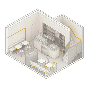 Aménagements personnalisés pour boulangerie, comptoir de café moderne, vitrine à pain, design d'intérieur pour café - Product Image 1