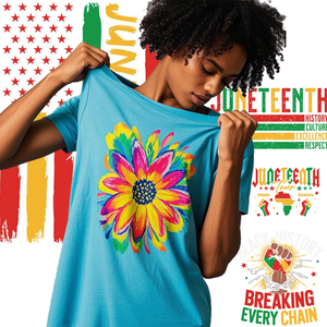 Plastisol pour impression numérique, imperméable, écologique, motifs de transfert thermique pour la Journée <span class=keywords><strong>nationale</strong></span> de l'Indépendance du Juneteenth, prêts à l'emploi - Product Image 1