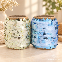 Fil à tricoter pailleté 50g, fil à sequins argenté en forme de goutte d'eau, fil à tricoter à la main DIY, fil à crocheter mélangé, grand fil à sequins laser