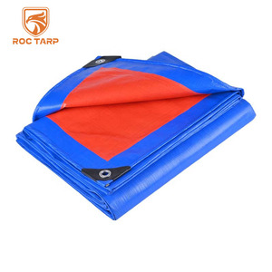 Màu xanh da cam màu gia cố khoen Tarpaulin PE Tarpaulin xe tải Bìa Poly tarps Bìa bache bìa để bán - Product Image 1