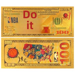 Ensemble de billets de banque en plastique à feuille d'or des 30 équipes de la <span class=keywords><strong>NBA</strong></span>, style 100 dollars, rectangulaires, personnalisables, objets de collection pour la rentrée scolaire - Product Image 4