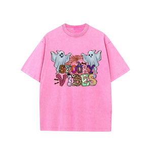 Halloween <span class=keywords><strong>Element</strong></span> DTF impreso hombres camisetas de manga corta creativa nueva letra dibujos animados impreso Unisex cuello redondo gota debería <span class=keywords><strong>camiseta</strong></span> - Product Image 3