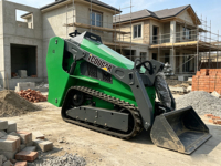   Mini-chargeuse sur pneus 50 CV diesel hydraulique avec fourche à palettes et grappin pour travaux agricoles et aménagement paysager
