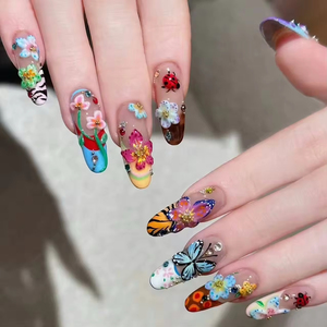 <span class=keywords><strong>Uñas</strong></span> Postizas Hechas a Mano de Alta Calidad, <span class=keywords><strong>Uñas</strong></span> Artificiales de Lujo con Diseños Únicos, Fáciles de Usar, Decoración de Estilo Nuevo - Product Image 6