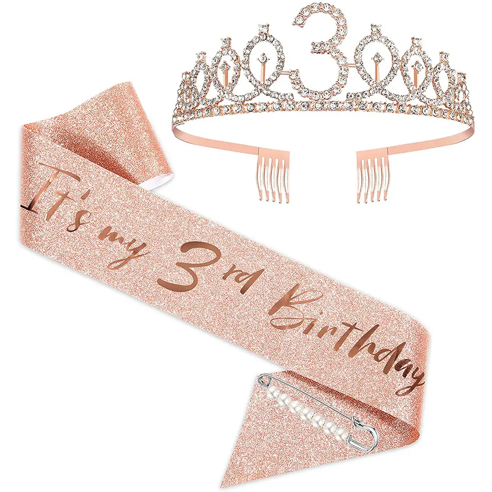 Geburtstag Krone Schärpe Strass Tiara Es ist mein 3 6 10 15 18 21. Geburtstags set für Mädchen Geburtstag Dekorationen Party Favor Geschenke