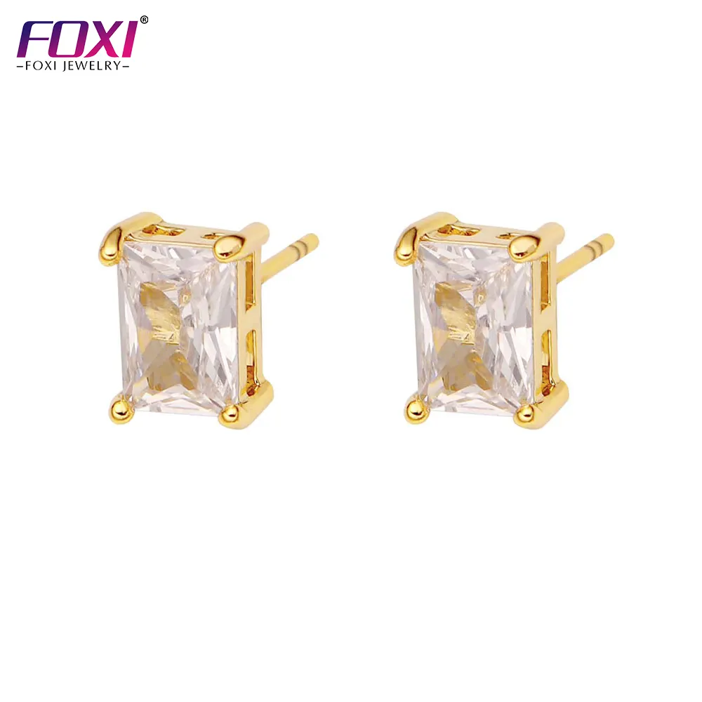 cubic zirconia 18k gold plated jhumka customise foxi fashion jewelry earrings for girls 2023