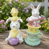 Harzfiguren von Kaninchen und Küken für Oster-Gartendekoration, Perfekt für Möbel- und Gartenornamente