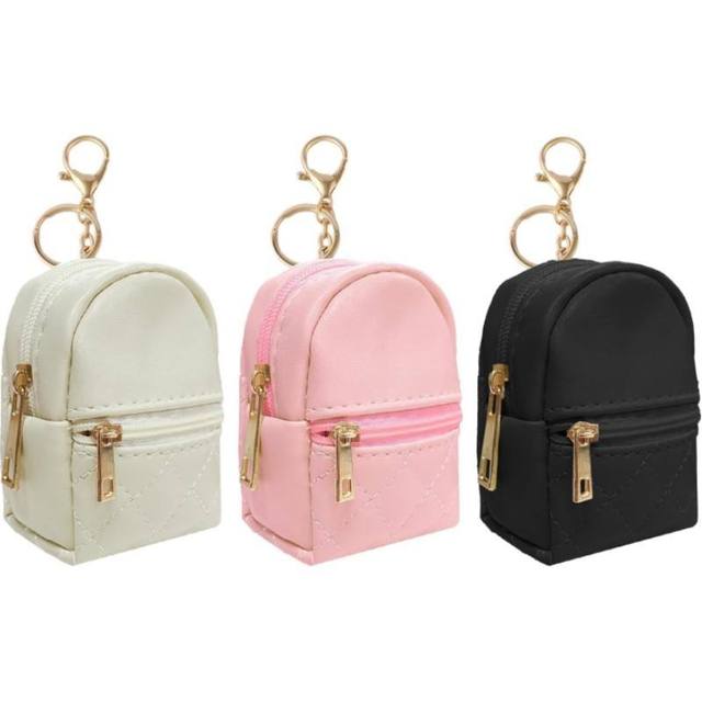 Mini Bag - Shaped Keychain in White, Pink and Black - Chic and Functional for Daily Essentials