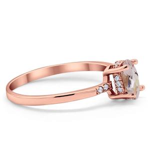 แหวนแต่งงานเพชรคุณภาพสูง ทองคำ 14K สีโรสโกลด์ ประดับมรกตสีชมพูทรงรี 1.28 กะรัต สไตล์วินเทจ ขายดีที่สุด - Product Image 3