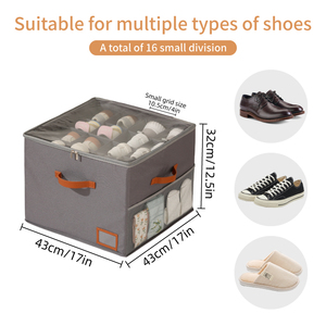 Công Suất Lớn Có Thể Điều Chỉnh Ngăn Giày Hộp Có Thể Gập Lại Giày Tổ Chức Bin Cho Tủ Quần Áo - Product Image 4