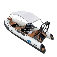 Bateau pneumatique semi-rigide Hedia Luxury Boat 4,8 m (16 pieds) à double coque en aluminium en V profond