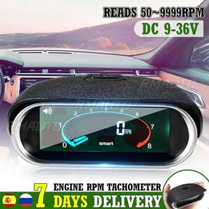 Tachymètre numérique universel pour voiture, moto et bateau, avec affichage LCD, 50-9999 tr/min, compteur d'heures, pour essence et diesel - Product Image 1