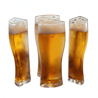 Ensemble de verres à vin et à bière en plastique transparent réutilisable de qualité alimentaire sans BPA, incassable, 1L