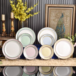 Vajilla de estilo italiano al por mayor, juego de platos llanos 8+10, vajilla de alta gama para hoteles, restaurantes y hogares. - Product Image 1