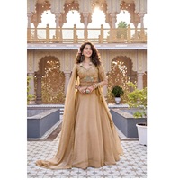 Lehenga Choli brodé or le plus vendu avec dupatta pour femme, tenue ethnique de mariée et de fête, disponible au meilleur prix