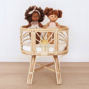 Cuna de Ratán y Bambú Ecológica y Atractiva para Muñecas y Ositos de Peluche, Ideal para Niños, al Mejor Precio - Product Image 5