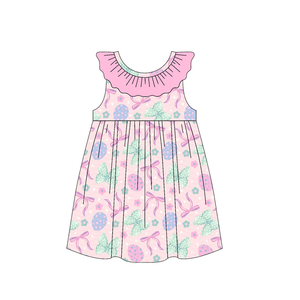Vestido de Niña Personalizado GSD3659 con Estampado de Pastel de Cumpleaños Azul de Verano, Venta al por Mayor - Product Image 4