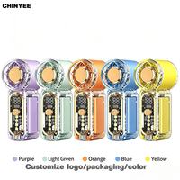 Mini ventilateur portable à LED, compact et léger, rechargeable par USB-C, moteur sans balais 5 vitesses, lampe de poche d'urgence pour maquillage