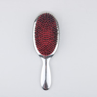 Ensemble de brosses à cheveux ioniques pour femmes, brosse à cheveux en nylon antistatique à picots de sanglier, placage électrolytique argenté
