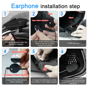 Cho ejeas E1 Pro xe máy Mũ bảo hiểm với cho Bluetooth <span class=keywords><strong>Intercom</strong></span> Interphone Tai nghe cho moto có tính năng Microphone chức năng - Product Image 6