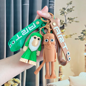 Wholesale Custom Cute 3D PVC Designer Kids Women Silicon Mini Backpack Key Chains Accessories Rubber Cartoon Anime Keychains