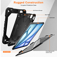 Étui pour iPad Air 11 pouces, résistant aux chocs, avec béquille, en silicone caoutchouté, housses et étuis pour tablette iPad Air 11 M4 M3 M2