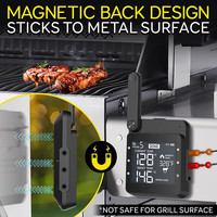 Termometer Daging WiFi untuk Oven Pengasap, Termometer Panggangan WiFi Mendukung 1 Probe Suhu Sekitar dan 5 Probe Daging