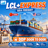 Transitaire Chine-USA, fret maritime express LCL, expédition DDP, livraison porte-à-porte, agent de transport, service de consolidation