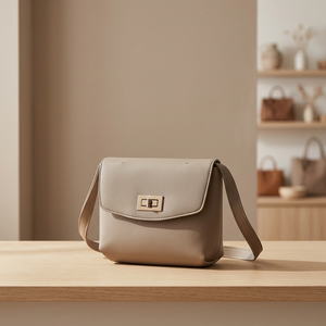 Sac à main bandoulière en cuir vegan élégant pour femmes de la marque EXAPLUS |   Petit sac à bandoulière carré à fermeture torsadée pour un usage quotidien - Product Image 1