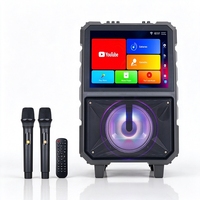 Enceinte karaoké portable CSN-D08, écran tactile 15 pouces, système audio 5.0 pour fêtes, éclairage RGB, deux microphones, télécommande