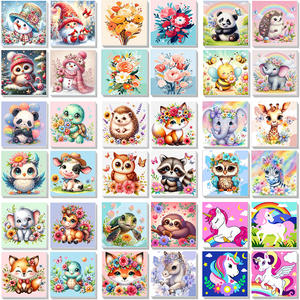 Paquete de 4 8X8in marco de madera lienzo mariposa pintura <span class=keywords><strong>por</strong></span> número niños DIY acrílico pintura al óleo Kits pintura <span class=keywords><strong>por</strong></span> números para decoración de pared - Product Image 6