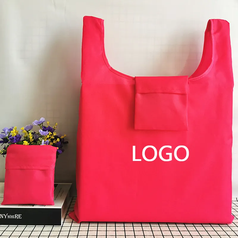 Benutzer definierte umwelt freundliche Trage verpackung Wieder verwendbare tragbare Polyester-Tasche Nylon Faltbare Recycling-Einkaufstasche Lebensmittel Wieder verwendbare Tasche