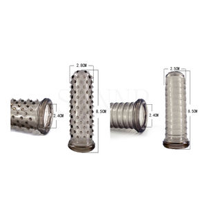 Kostenlose individuelle Schachtel  Schwänze Verlängerungsschuhe Penisbezug wiederverwendbares Silizium-Kondom mit Spitze Punkte für Männer Dildo-Scheide Kondome Spielzeug - Product Image 4