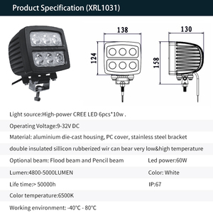 Faro LED ovalado de alta luminosidad para tractor, camión, minería, SUV, con carcasa de aluminio, luz todoterreno - Product Image 2