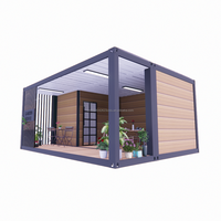 Maison en bois de 20 pieds, jardin luxueux, studio, emballage plat, conteneur, barre mobile
