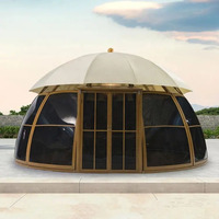 Tente de glamping de luxe en forme de dôme en PC avec une bonne ventilation et un ventilateur d'évacuation, fournie par l'usine