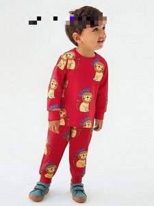 Ensemble <span class=keywords><strong>pyjama</strong></span> imprimé <span class=keywords><strong>lion</strong></span> pour garçons, 2 pièces rouges à manches longues et col rond, vêtements de nuit décontractés pour enfants de 1 à 6 ans - Product Image 2