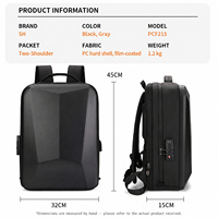 Sac à dos rigide pour ordinateur portable transfrontalier, multifonctionnel, unisexe, pour affaires, avec doublure en polyester imperméable, en tissu Oxford