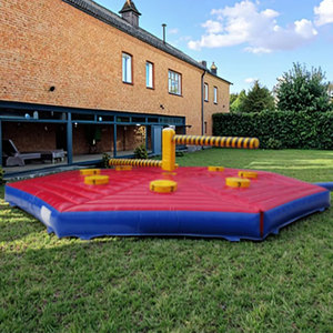 ODM Inflatable cầu chì quét khóa học meltdown cuối cùng người đàn ông đứng trò chơi Bouncer WIPEOUT Trampoline công viên phiêu lưu thể thao công viên PVC - Product Image 1