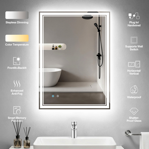 Miroir de courtoisie mural LED Radiant 24x32 pouces, rétroéclairé et éclairé par l'avant, 3 couleurs, anti-buée, avec mémoire, certifié ETL - Product Image 4