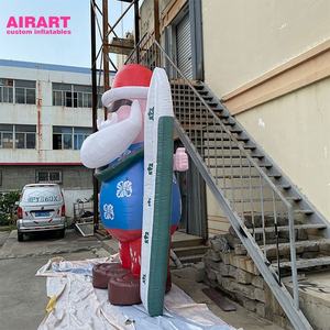 Decoración publicitaria Papá Noel inflable azul con monopatín - Product Image 6