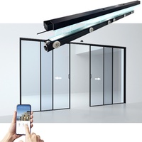 Puerta de levitación magnética, puerta corredera automática Maglev, sistema de operadores de motor, Sensor de aluminio, Marco Delgado estrecho