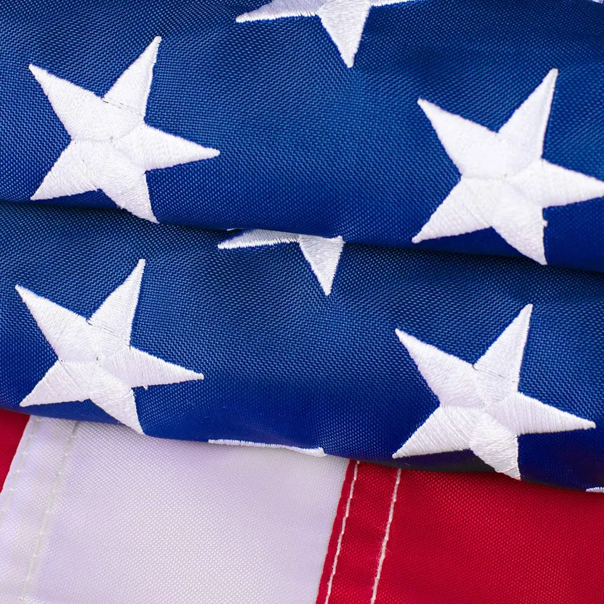 Bandiere americane 3x5 per fuori USA bandiera americana Deluxe stelle ricamate bandiere resistenti colore vivido strisce cucite occhielli in ottone