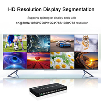 Commutateur HDMI multi-affichage Xput 4K30Hz 8 entrées 1 sortie, équipé d'une télécommande IR et de 8 câbles HDMI d'origine