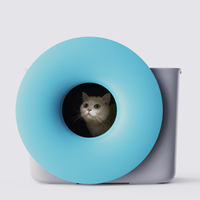 BLUEWORTH Bac à litière fermé pour chat avec couvercle et entrée magnétique à sens unique, 75L, design trou noir, toilette carrée pour chat, contrôle des odeurs, anti-