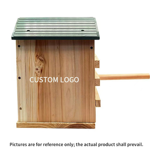 Sedir Ağacı Baykuş Kuş Evi Kutusu El Yapımı Kuş Yuvası Kutusu Büyük Ahşap Kuş Evi Kutusu - Product Image 4