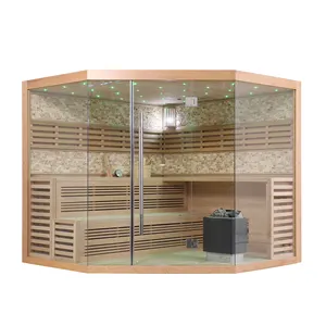 New Design Traditional Style 4 Person Home Use Sauna Rooms with Salt Rock