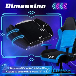 Cojín para Silla de Juego, Cojín para Respaldo, Extra Grande y Ancho, Espuma Viscoelástica, Correa Larga, para Estar Sentado <span class=keywords><strong>por</strong></span> Tiempo Prolongado, Terciopelo Negro, Extraíble y Lavable - Product Image 3