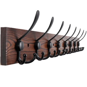 Solid Wood Wall Mounted Coat Rack With Shelf And <b>Hooks</b> For Entryway Storage And Organization - Product Image 4