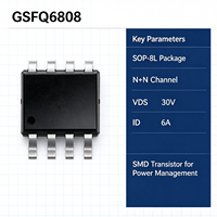 Transistor MOSFET Dual N Channel GSFQ6808 SOP-8L 30V 6A SMD untuk Manajemen Daya